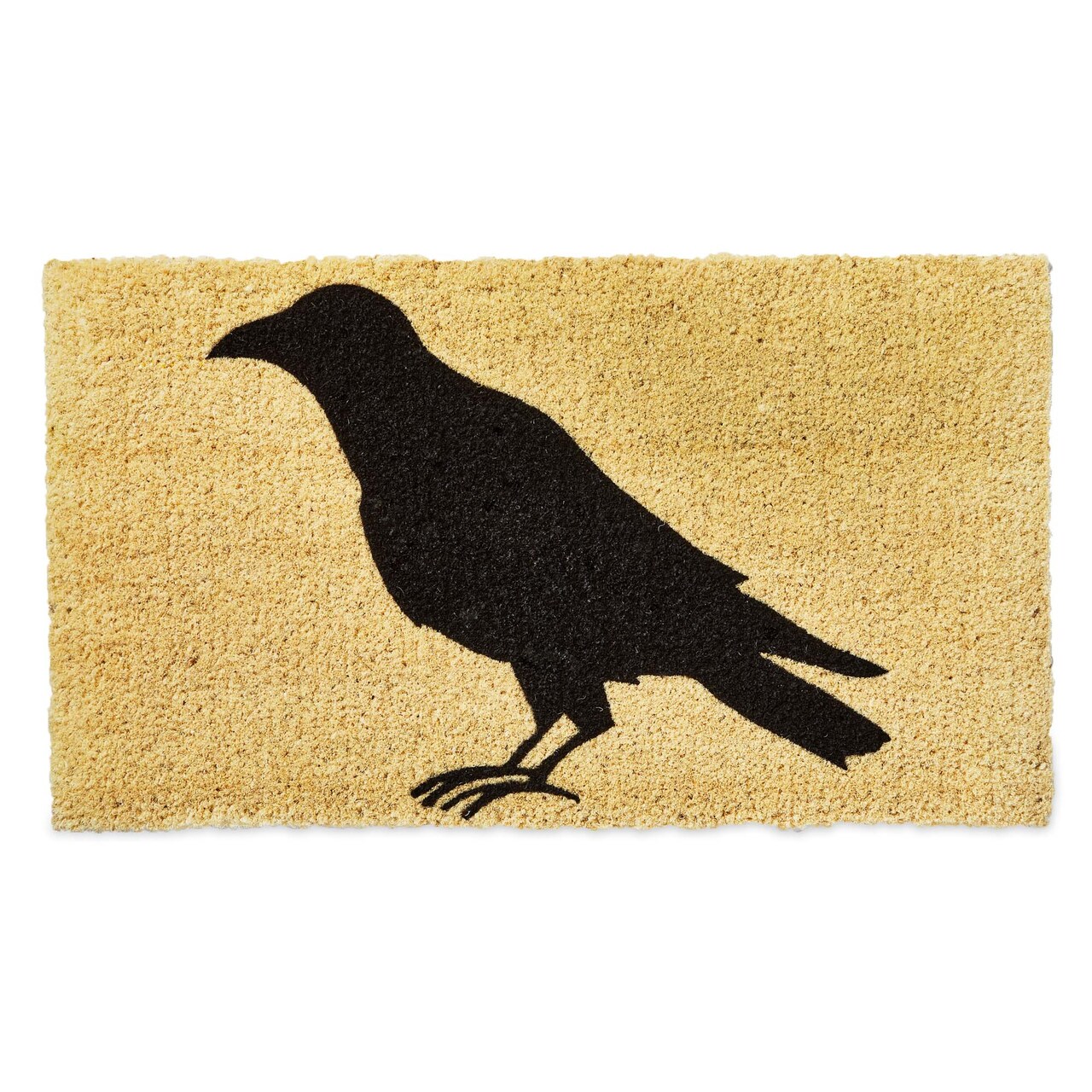 1'6" x 2'6" Black Crow Coir Mat Rectangle Indoor and Outdoor Coir Door Welcome Mat